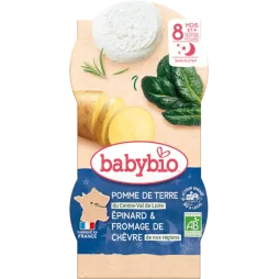 Боул Babybio органічний з картоплею, шпинатом та козячим сиром для дітей від 8 місяців, 2*200гр, 52024