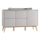 Комод Pinio Swing Grey широкий в детскую комнату, серый (дополнительная комплектация - накладной пеленатор)
