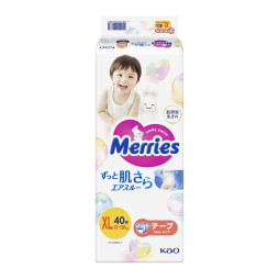 Підгузники дитячі Merries розмір XL 12-20 кг / 40 шт (SJ)