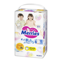 Трусики-підгузники Merries дитячі розмір XL 12-22 кг/ 38 шт (SJ)