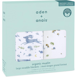Набір пелюшок з 2-х шт Aden + Anais  (органічна бавовна, 120*120 cм) Outdoors, арт. ASWO20002