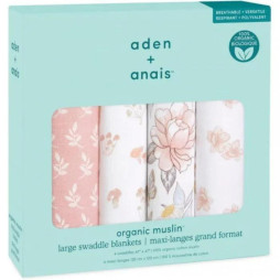 Набор пеленок из 4-х шт Aden + Anais (органический хлопок, 120*120 cм) Earhtly, арт. ASWO40003