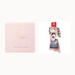Подарок для новорождённой девочки — набор Oh My Baby Book (украинский язык) и ZAZU Becky с белым шумом