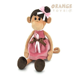 Мавпа Міла в сукні та з зачіскою, 37 см ORANGE, арт. OS105/23