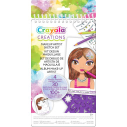 Crayola Creations Набір для творчості Юний візажист маленький з наліпками та трафаретами 30 сторінок