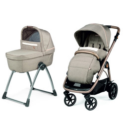 Коляска 2в1 Peg-Perego Veloce Mon Amour Belvedere з підставкою до люльки, розове золото, PACK-VEL2100000111
