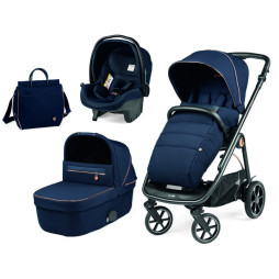 Коляска 3в1 Peg-Perego Veloce Blue Shine SL з підставкою до люльки, синя, PACK-VEL31SL000017