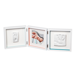 Потрійна рамка для створення відбитку Baby Art біла зі смужками, арт. 3601095400 