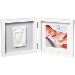 Подвійна рамка Baby Art, квадратна з відбитком, біло-сіра (3601095200)