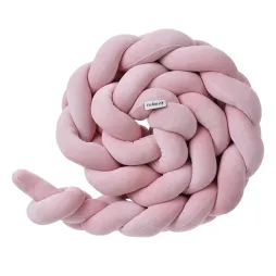Защитный велюровый бортик бампер-коса в кроватку Bellamy Dusty Pink для кроваток 60x120/70x140 см