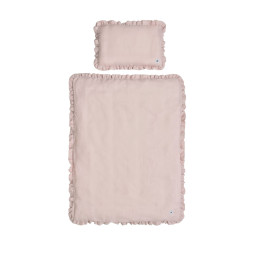 Комплект детского постельного белья из льна Bellamy Dusty Pink с наполнителем, размер S (0-2 лет)