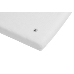 Простыня льняная на резинке Bellamy Snowy White, для детской кроватки 60x120 см