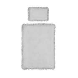 Комплект детского постельного белья из льна Bellamy Stone Grey с оборкой, с наполнителем, размер S (0-2 лет)