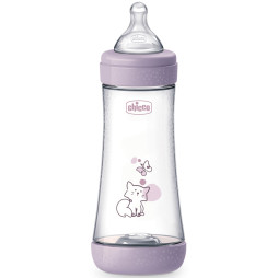 Бутылочка пластик Chicco PERFECT 5 Kitten, 300 мл, соска силикон, 4 м+, 20235.12.40