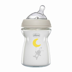 Бутылочка стекло Chicco Natural Feeling NEW, 250 мл, 0м+ (81221.30)
