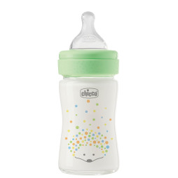Бутылочка стекло Chicco PERFECT Easy, 150 мл, соска силикон, 0 м+, 20251.30