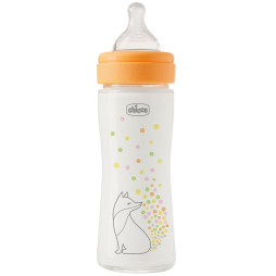 Бутылочка стекло Chicco PERFECT Easy, 240 мл, соска силикон, 0 м+, 20252.10