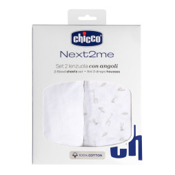 Простирадло на резинці Chicco Next2Me Cotton, 50х83 см, 2 шт. (01127.91)