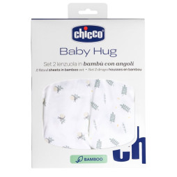 Простирадло на резинці Chicco Baby Hug Bamboo, 39х77 см, 2 шт. (01124.35)