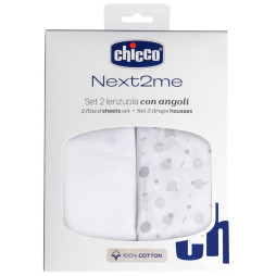 Простирадло на резинці Chicco Next2Me Cotton, 50х83 см, 2 шт., 01127.21