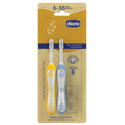 Зубна щітка Chicco для перших зубів, 6-36 міс., 2 шт. (12082.11)