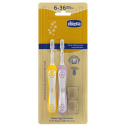 Зубная щетка Chicco для первых зубов, 6-36 мес., 2 шт. (12082.00)