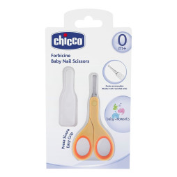 Ножички дитячі з колпачком Chicco Жовтогарячі (05912.00)