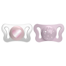 Пустышка Chicco PhysioForma Micro, силикон, 0-2 мес., 2 шт. (75126.11)