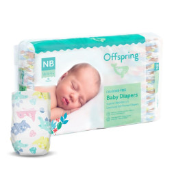 Подгузники Offspring Dinoland, размер NB, до 4 кг, 56 шт.