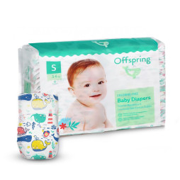 Подгузники Offspring Willy the Whale, размер S, 3-6 кг, 48 шт.