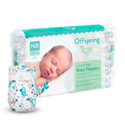 Підгузки Offspring Папуги, розмір NB, до 4 кг, 56 шт. (DP-OI-FAT-NB56P-PTP)