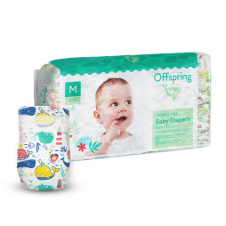 Подгузники Offspring Willy the Whale, размер M, 6-10 кг, 42 шт.