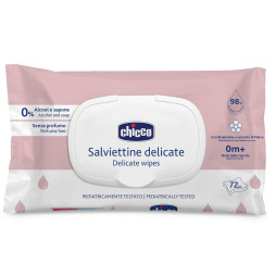 Вологі салфетки з бісабололом та екстрактом мальви Chicco, 72 шт. (12050.60)