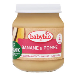 Пюре органічне Babybio з яблука та банана, 130 г, 51077