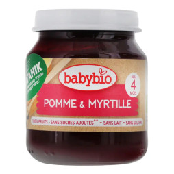 Пюре органічне Babybio з яблука та чорниці, 130 г, 51074