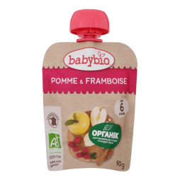 Пюре органічне Babybio з яблука та малини, 90 г, 54016
