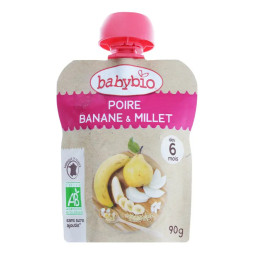 Пюре органічне Babybio з груші, банана та пшона, 90 г, 54019