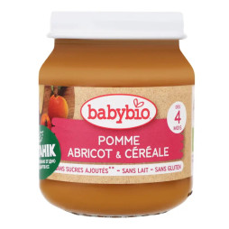Пюре органічне Babybio з яблука, абрикосу та злаків, 130 г, 51073