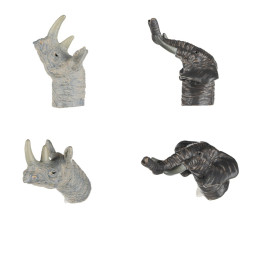 Same Toy Ігровий набір Пальчиковий театр Носоріг та Слон, 2шт