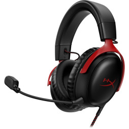 Гарнітура ігрова HyperX Cloud III, mini-jack/USB-A/USB-C, 1.2м/1.3м, чорно-червоний