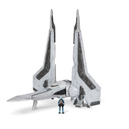 Star Wars Ігрова колекційна фігурка Medium Vehicle Транспорт та фігурка Kom'rk-Class Mandalorian Starfighter 12.5см