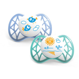 Силіконова симетрична пустушка Nuvita Air, 0-3 міс., 2 шт. (NV7061Boy)