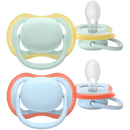 Пустушка Avent Ultra Air, 0-6 міс., 2 шт, дизайн для хлопчиків.