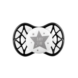Силіконова симетрична пустушка Nuvita Air55 Cool Baby Star, 0+ міс., чорний (NV7065IB)