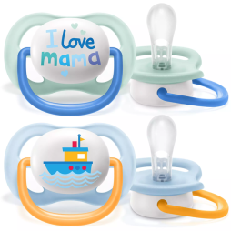 AVENT ПУСТУШКА ULTRA AIR 0-6МІС, ОРТОДОНТИЧНА, 2ШТ, I LOVE ДЛЯ ХЛОПЧИКІВ