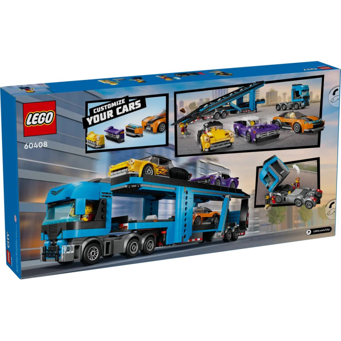 LEGO Конструктор City Вантажівка-транспортер зі спортивними авто, (60408)