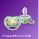 Набір пляшка для годування Avent Natural 125 мл, природній потік + Пустушка Ulta Air 0-6м, арт.erc1-SCD837/10 
