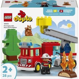Конструктор LEGO DUPLO Town Пожежна машина зі шлангом і пожежником, 10473