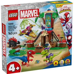 Конструктор LEGO Spidey Битва Павука та раптора Гоббі у штаб-будинку на дереві, 11200