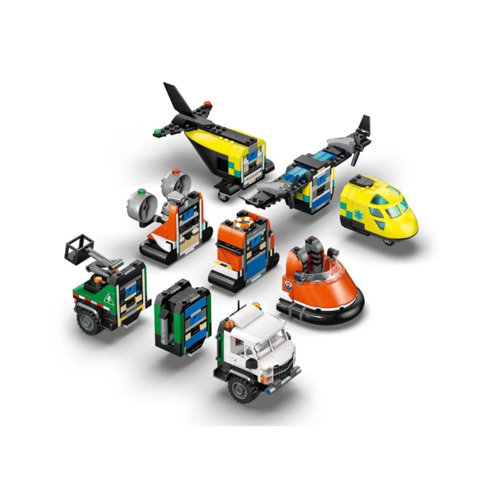 Конструктор LEGO City Ремікс літака, вантажівки та судна на повітряній подушці, 60505-